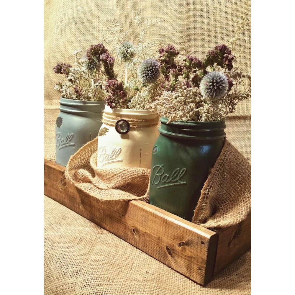 Dried Flower Painted Mason Ball Jar Set   Dried Flowers Painted Mason Jar Box Set 1000x1000h 